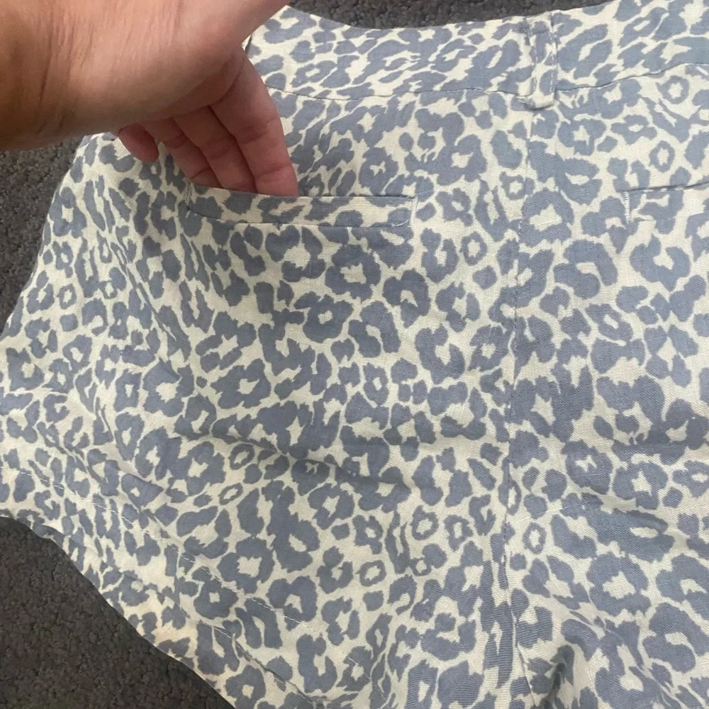 Cynthia Rowley Leopard Print Linen‎ Shorts